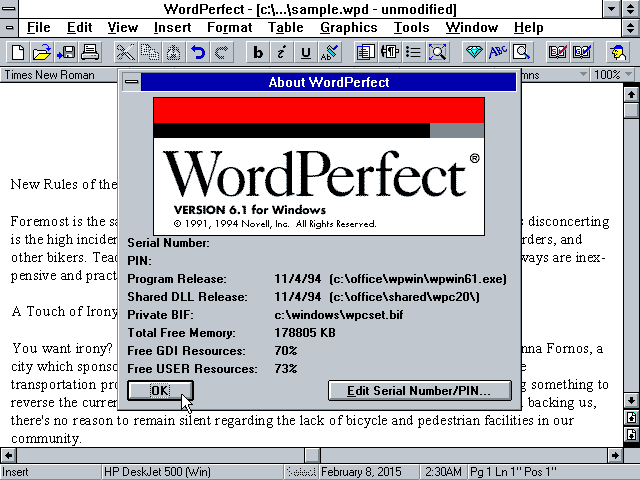 Wordperfect 6 free download